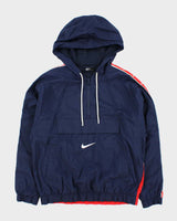 Nike NSW Taped Big Swoosh 1/4 Zip Shell Pullover Windbreaker - M
