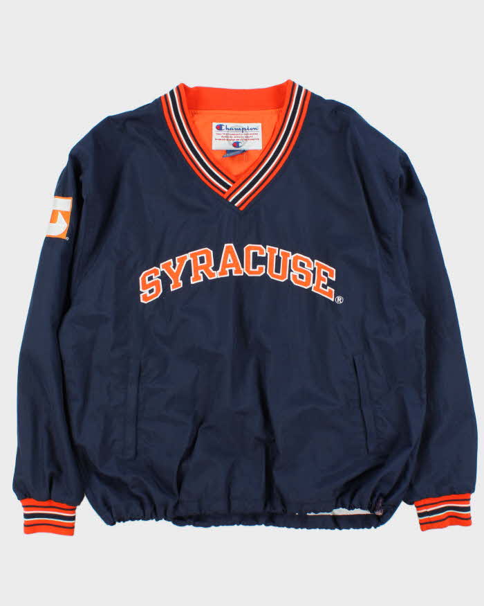 Vintage 1990s Champion Syracuse University Shell Pullover Varsity Windbreaker - L