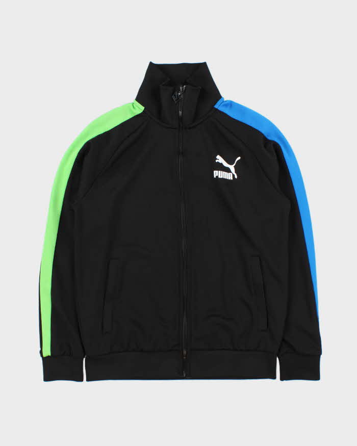 Vintage Puma Classic Funnel Neck Stripe Sleeve Track Jacket - S