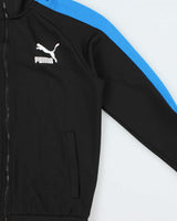 Vintage Puma Classic Funnel Neck Stripe Sleeve Track Jacket - S