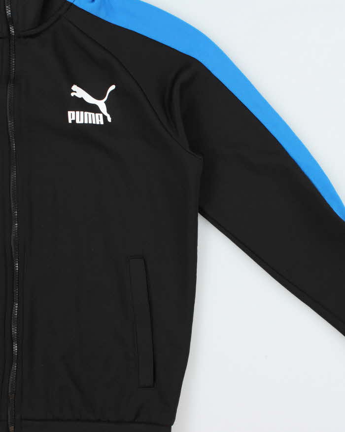 Vintage Puma Classic Funnel Neck Stripe Sleeve Track Jacket - S