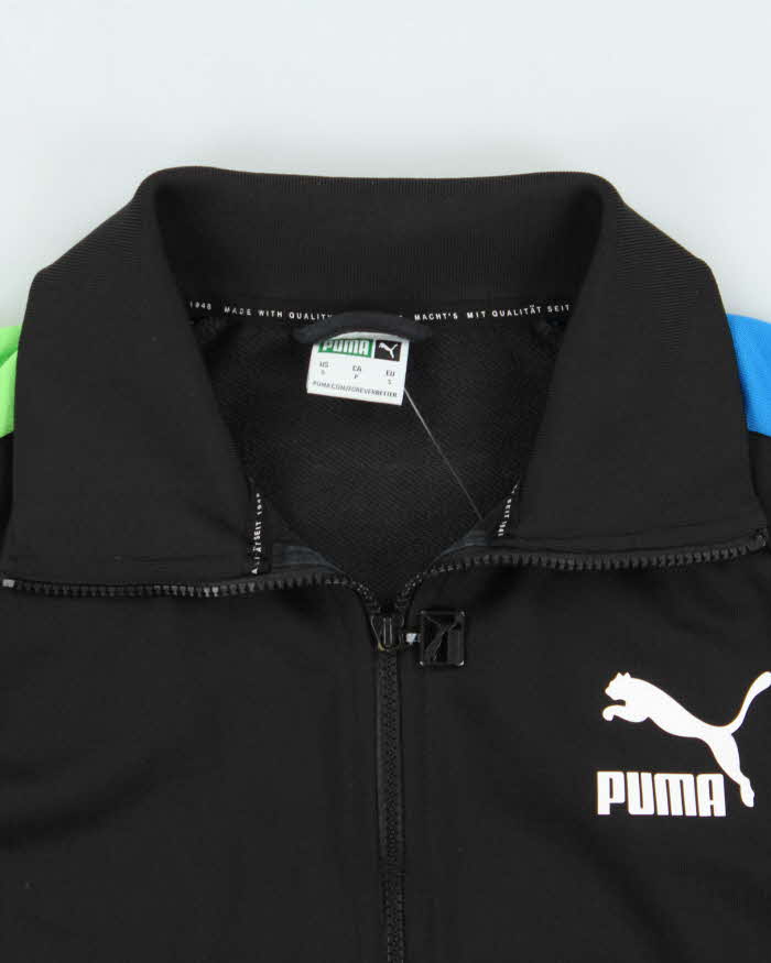 Vintage Puma Classic Funnel Neck Stripe Sleeve Track Jacket - S