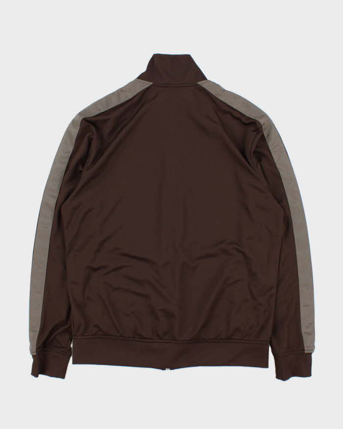 Vintage Y2K 00s Nike Chocolate Brown Taped Mesh Classic Track Jacket - L