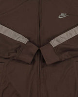 Vintage Y2K 00s Nike Chocolate Brown Taped Mesh Classic Track Jacket - L