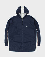 Vintage 1990s Nike Embroidered Shell Hooded Windbreaker Jacket - XL