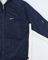 Vintage 1990s Nike Embroidered Shell Hooded Windbreaker Jacket - XL