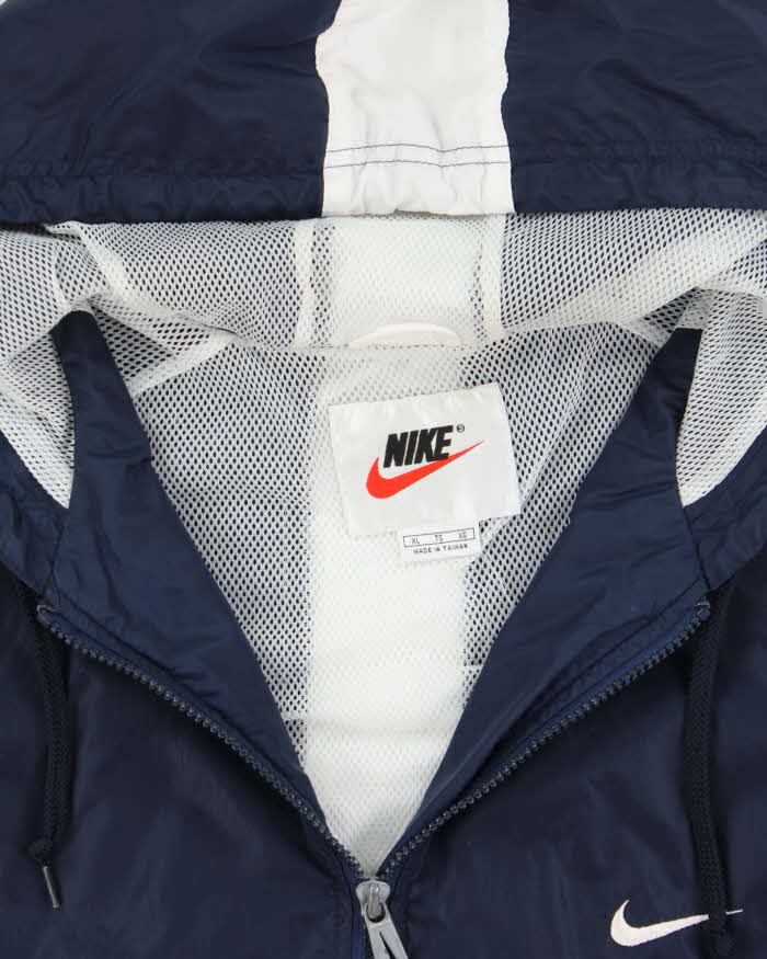 Vintage 1990s Nike Embroidered Shell Hooded Windbreaker Jacket - XL