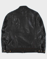 Vintage Y2K 00s Danier Dark Brown Leather Thinsulate Lined Cafe Racer Moto Jacket - XXL