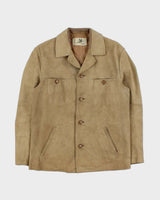 Vintage 1970s Lissman's Swedish Tan Suede Western Overshirt Jacket - L