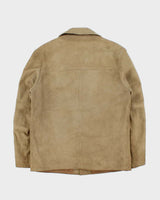 Vintage 1970s Lissman's Swedish Tan Suede Western Overshirt Jacket - L