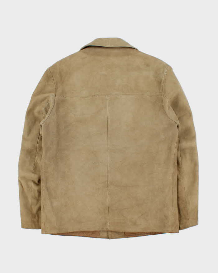 Vintage 1970s Lissman's Swedish Tan Suede Western Overshirt Jacket - L