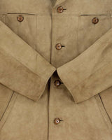 Vintage 1970s Lissman's Swedish Tan Suede Western Overshirt Jacket - L