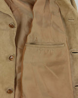 Vintage 1970s Lissman's Swedish Tan Suede Western Overshirt Jacket - L
