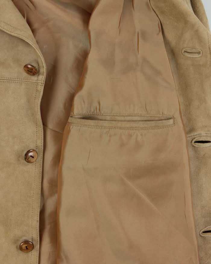 Vintage 1970s Lissman's Swedish Tan Suede Western Overshirt Jacket - L