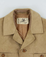 Vintage 1970s Lissman's Swedish Tan Suede Western Overshirt Jacket - L