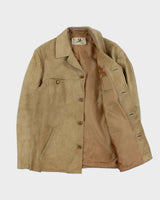Vintage 1970s Lissman's Swedish Tan Suede Western Overshirt Jacket - L