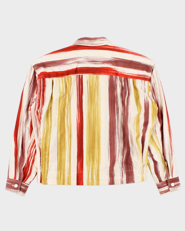 Vintage SS1994 Issey Miyake Paint Striped Lightweight Cotton Canvas Jacket - L