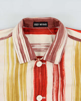 Vintage SS1994 Issey Miyake Paint Striped Lightweight Cotton Canvas Jacket - L