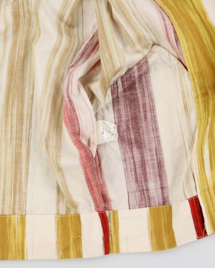 Vintage SS1994 Issey Miyake Paint Striped Lightweight Cotton Canvas Jacket - L