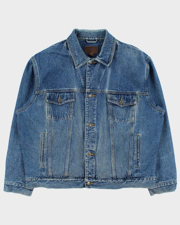 Vintage Pendleton 'Let'Er Buck' Wool Patch Medium Wash Trucker Jacket - XXL