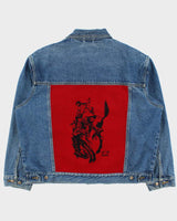 Vintage Pendleton 'Let'Er Buck' Wool Patch Medium Wash Trucker Jacket - XXL