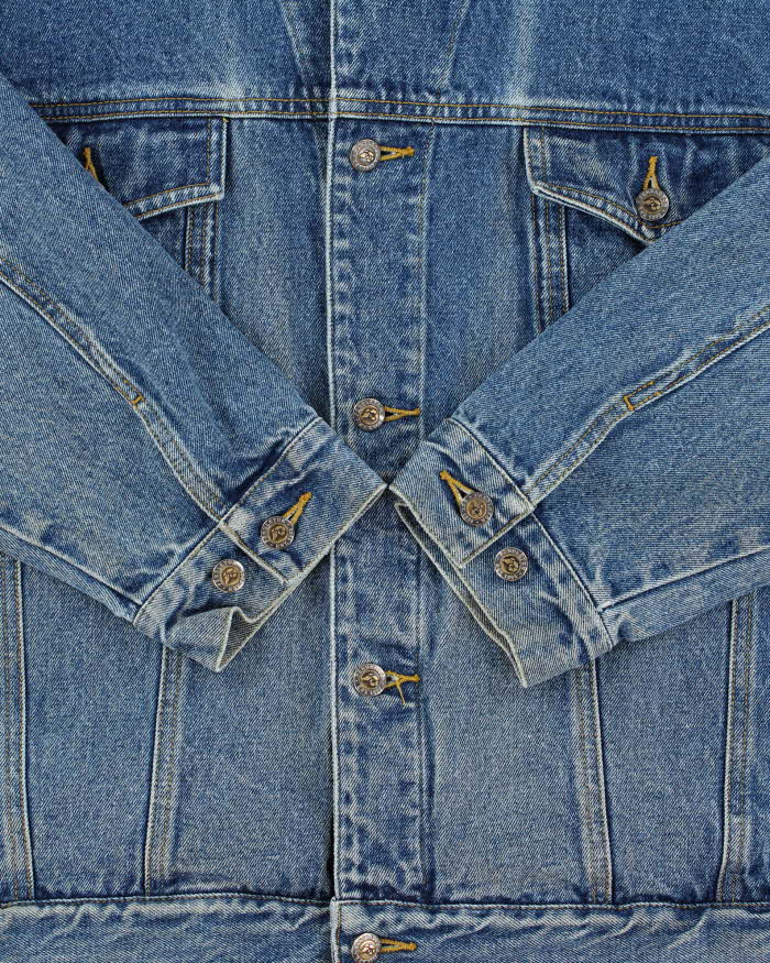 Vintage Pendleton 'Let'Er Buck' Wool Patch Medium Wash Trucker Jacket - XXL