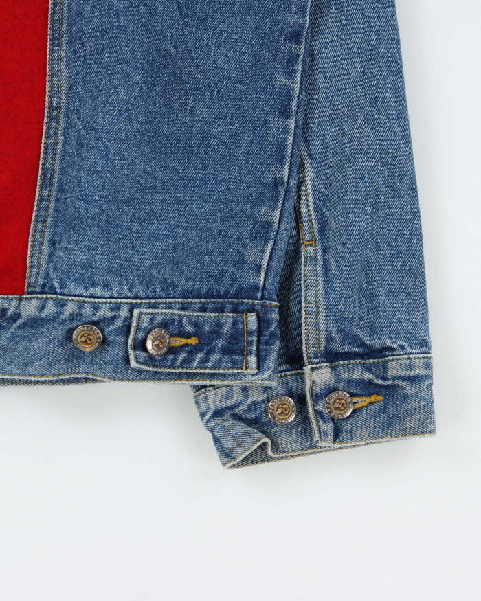Vintage Pendleton 'Let'Er Buck' Wool Patch Medium Wash Trucker Jacket - XXL