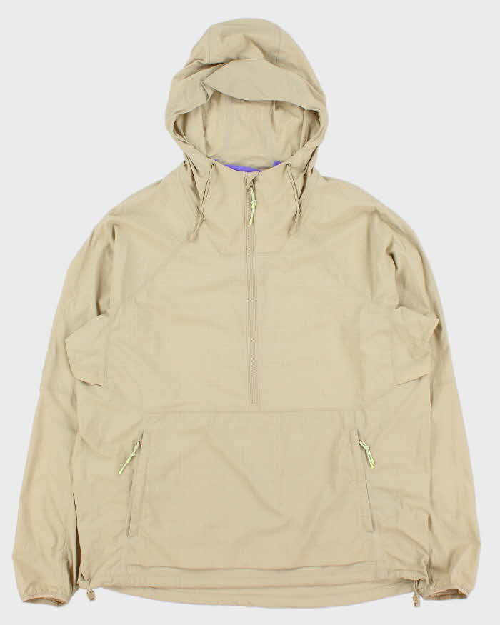 Lululemon Desert Khaki Grid Shell Lightweight Half-Zip Pullover Running Jacket - L