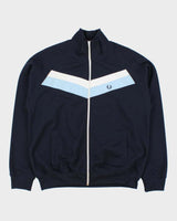 Vintage Y2K 00's Fred Perry Classic Striped Funnel Neck Track Jacket - L