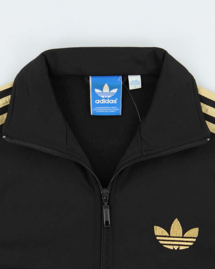 Vintage Adidas Originals Black &amp; Gold Embroidered Firebird Track Jacket - S