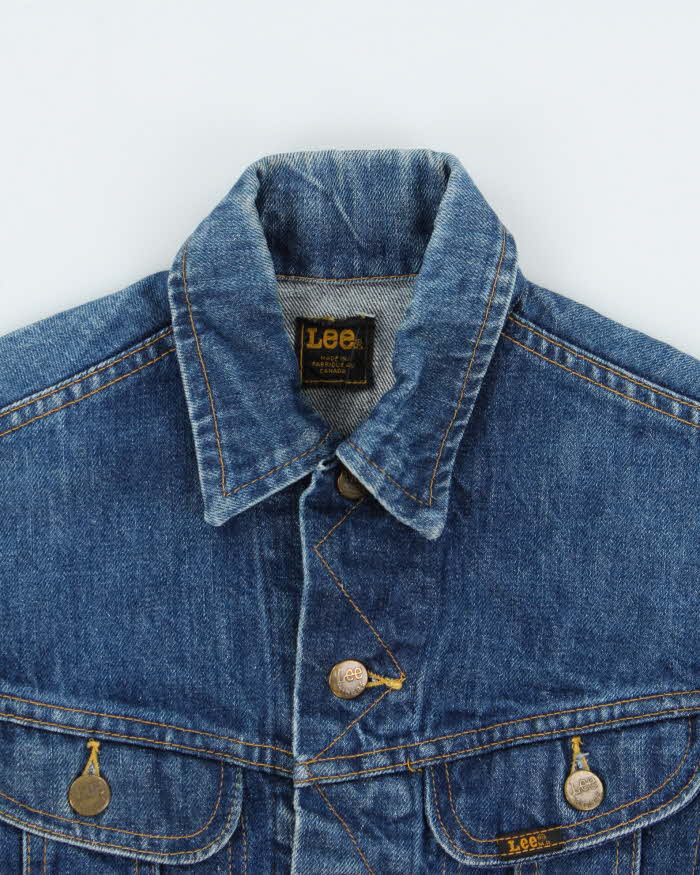 Vintage 1970s Lee Riders Made In Canada Medium Wash Denim Trucker Jacket - S