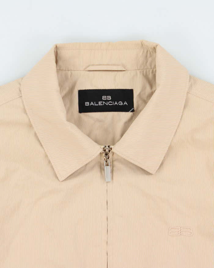 Vintage Y2K 00s Balenciaga Twill Striped Canvas Harrington Jacket - M