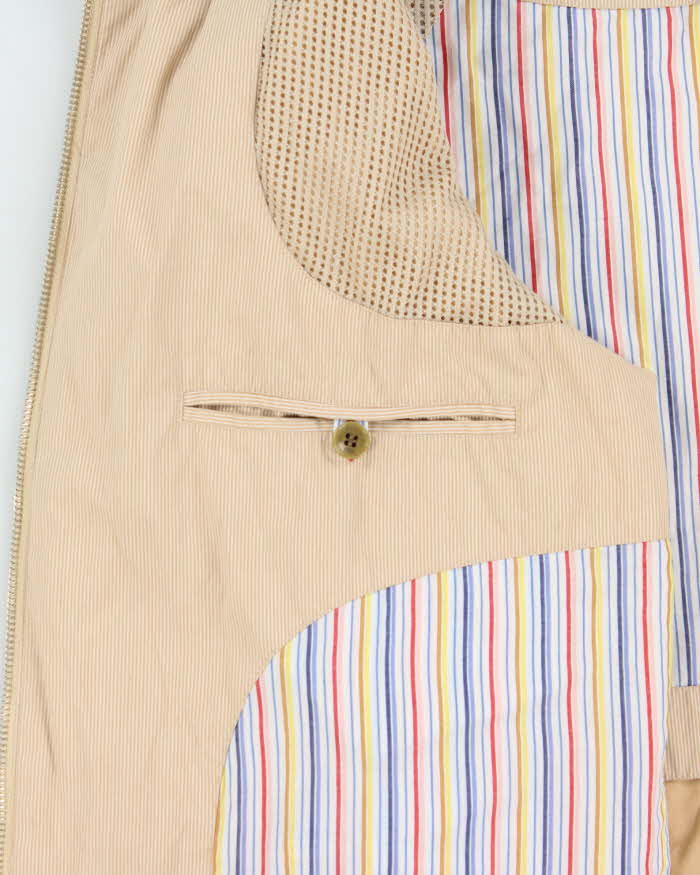 Vintage Y2K 00s Balenciaga Twill Striped Canvas Harrington Jacket - M