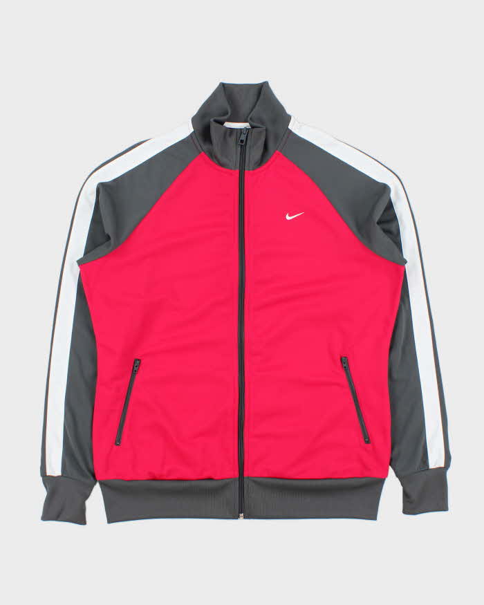 Vintage Y2K 00s Nike Ath Dept. Hot Pink Classic Funnel Neck Track Jacket - XL