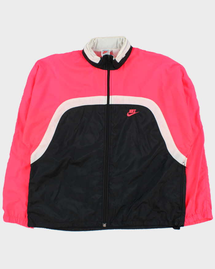 Vintage 1988 Nike Neon Pink Shell Hooded Windbreaker Jacket - L