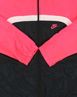 Vintage 1988 Nike Neon Pink Shell Hooded Windbreaker Jacket - L