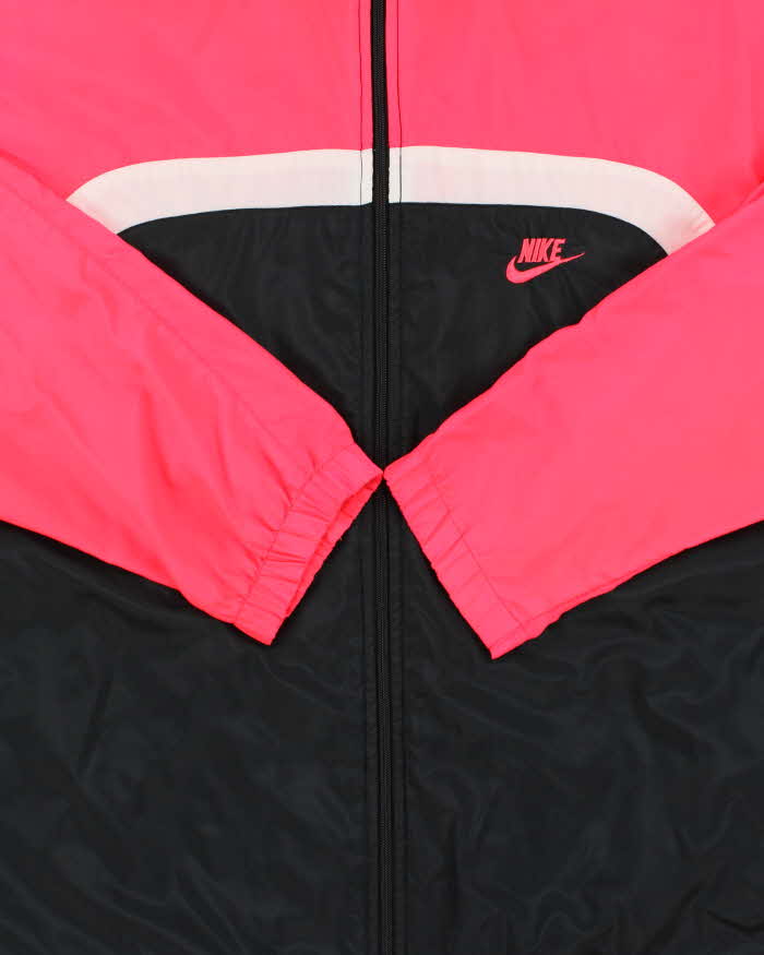 Vintage 1988 Nike Neon Pink Shell Hooded Windbreaker Jacket - L