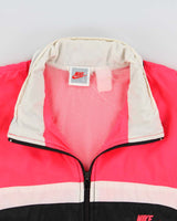 Vintage 1988 Nike Neon Pink Shell Hooded Windbreaker Jacket - L