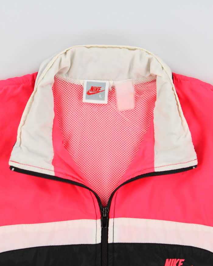 Vintage 1988 Nike Neon Pink Shell Hooded Windbreaker Jacket - L