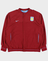 Vintage 2008 Nike Aston Villa FC Claret Soft Shell Football Training Bomber Jacket - XL
