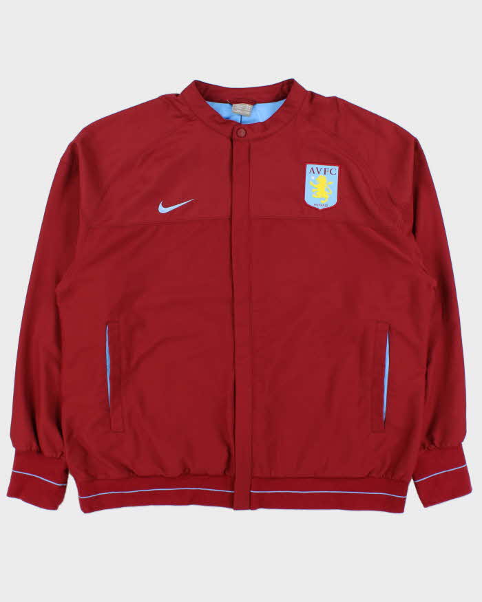 Vintage 2008 Nike Aston Villa FC Claret Soft Shell Football Training Bomber Jacket - XL