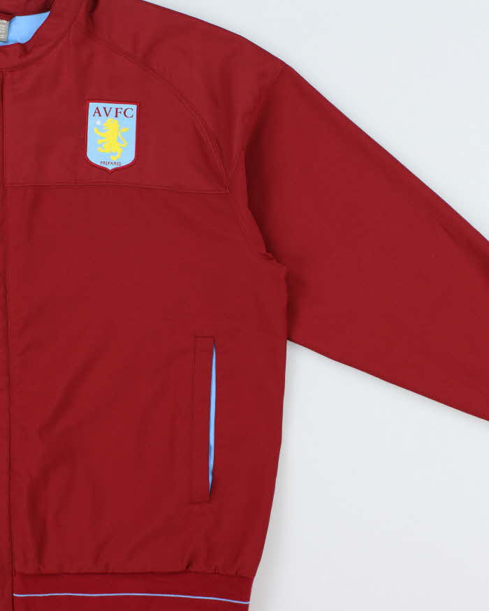 Vintage 2008 Nike Aston Villa FC Claret Soft Shell Football Training Bomber Jacket - XL