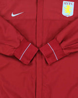 Vintage 2008 Nike Aston Villa FC Claret Soft Shell Football Training Bomber Jacket - XL