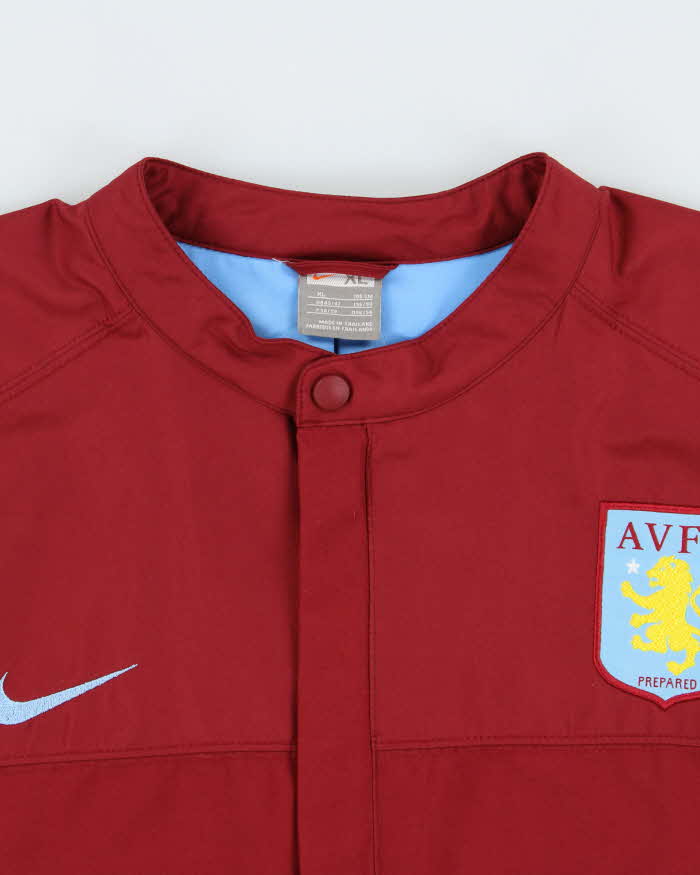 Vintage 2008 Nike Aston Villa FC Claret Soft Shell Football Training Bomber Jacket - XL