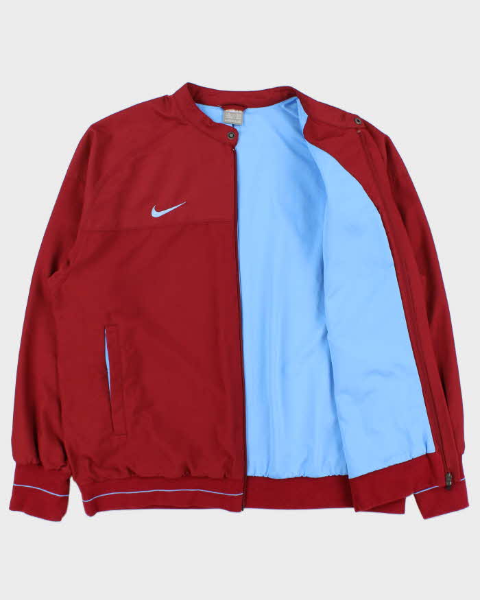 Vintage 2008 Nike Aston Villa FC Claret Soft Shell Football Training Bomber Jacket - XL