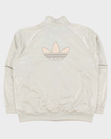 Vintage Adidas Originals 'Chile 20' Ivory Baby Pink Firebird Track Jacket - XL