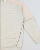Vintage Adidas Originals 'Chile 20' Ivory Baby Pink Firebird Track Jacket - XL