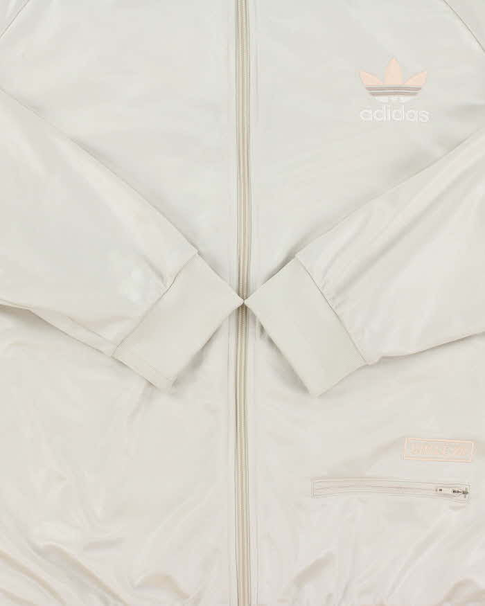 Vintage Adidas Originals 'Chile 20' Ivory Baby Pink Firebird Track Jacket - XL
