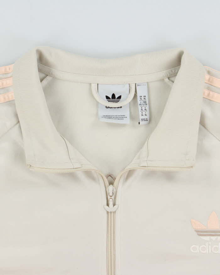 Vintage Adidas Originals 'Chile 20' Ivory Baby Pink Firebird Track Jacket - XL