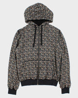 AW2016 Dolce &amp; Gabbana Pure Silk Key Print Hooded Bomber Jacket - M